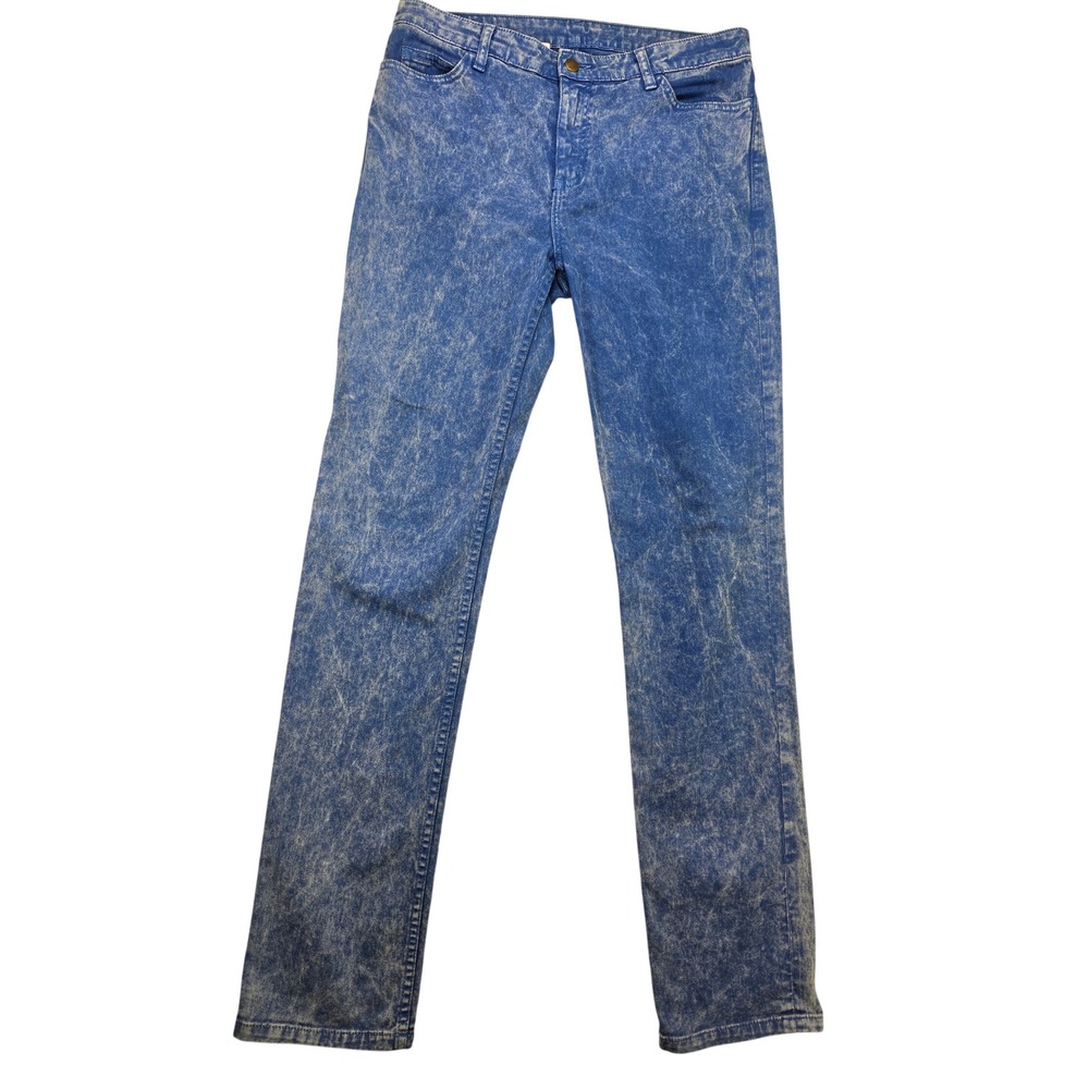 The Slim Shack Cotton Casual Bleach Washed Blue Denim Jean Women Sz 34 x 34 Tall